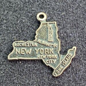 Vintage 925 Sterling Silver New York State Charm for Bracelets or Necklaces